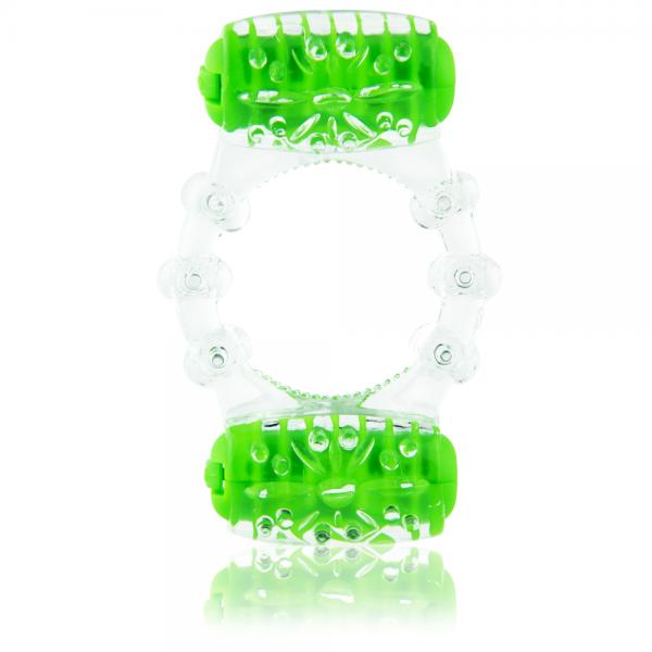 Color Pop Quickie Two O Green Vibrating Ring - Click Image to Close