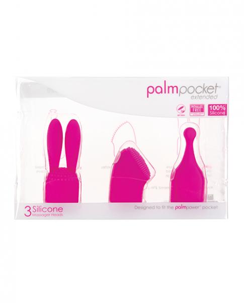 Palm Power Palm Pocket Extended Accessories - 3 Silicone Heads Pink - Click Image to Close