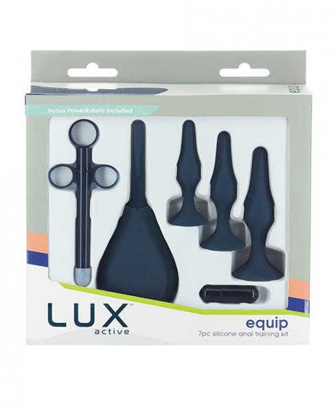 Lux Active Equip Silicone Anal Training Kit - Dark Blue - Click Image to Close