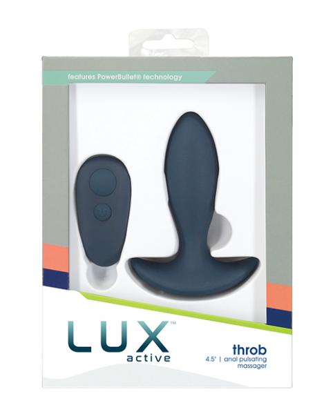 Lux Active Throb Anal Pulsating Massager W/remote - Dark Blue - Click Image to Close