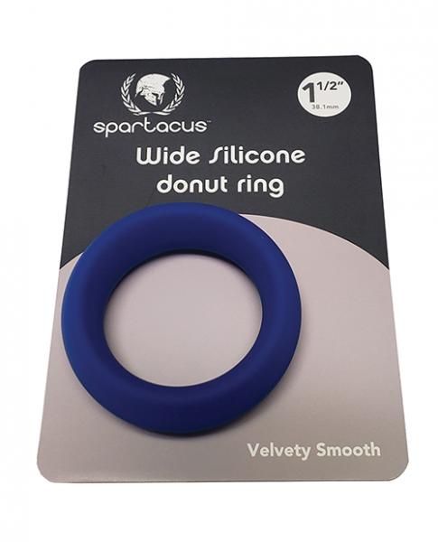 Spartacus 1.5" Wide Silicone Donut Ring - Blue - Click Image to Close