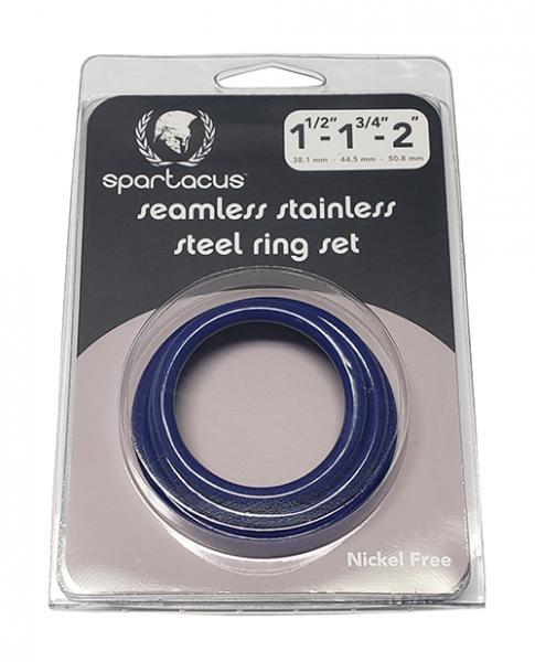 Spartacus Seamless Stainless Steel C-ring - Blue Pack Of 3