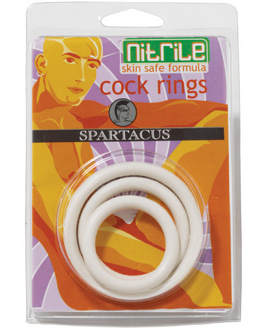 Nitrile cock ring set - white pack of 3