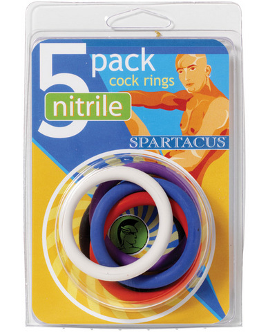 Nitrile cock ring set 1.5in - asst pack of 5