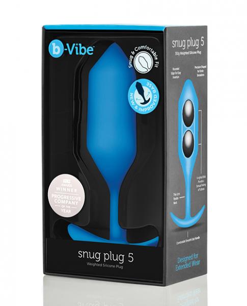 B-vibe Weighted Snug Plug 5 - 350 G Blue - Click Image to Close