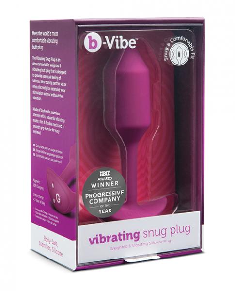 B-vibe Vibrating Weighted Snug Plug M - 112 G Rose - Click Image to Close