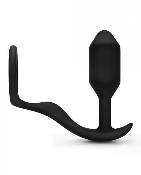 B-Vibe Snug, Tug Weighted Silicone & Penis Ring Black - Click Image to Close