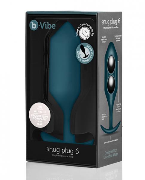 B-vibe Weighted Snug Plug 6 - 515 G Marine - Click Image to Close