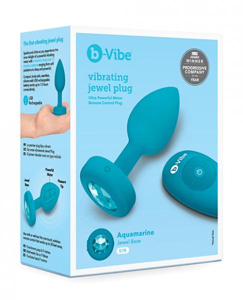 B-vibe Remote Control Vibrating Jewel Plug (s/m) - Teal - Click Image to Close