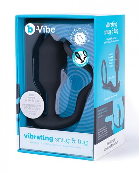 B-vibe Vibrating Snug & Tug Medium - Black - Click Image to Close