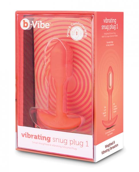 B-vibe Vibrating Snug Plug - Small Orange - Click Image to Close