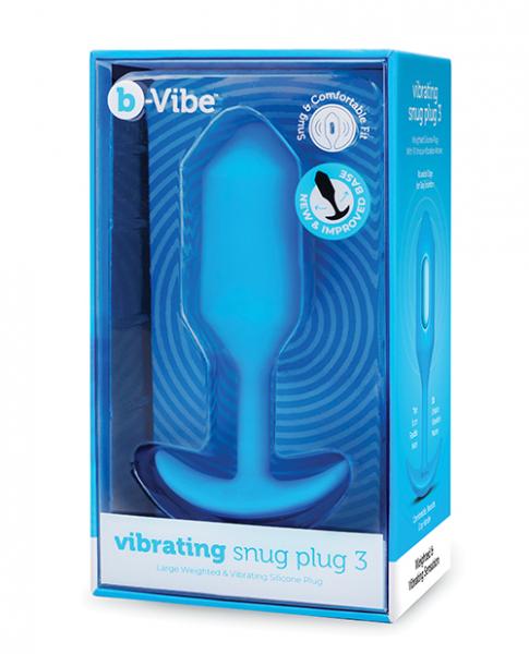 B-vibe Vibrating Snug Plug - Blue Large - Click Image to Close