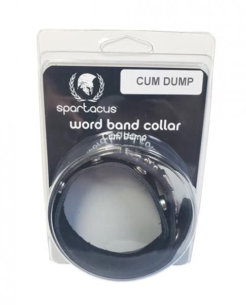 Spartacus Cum Dump Leather Collar - Black