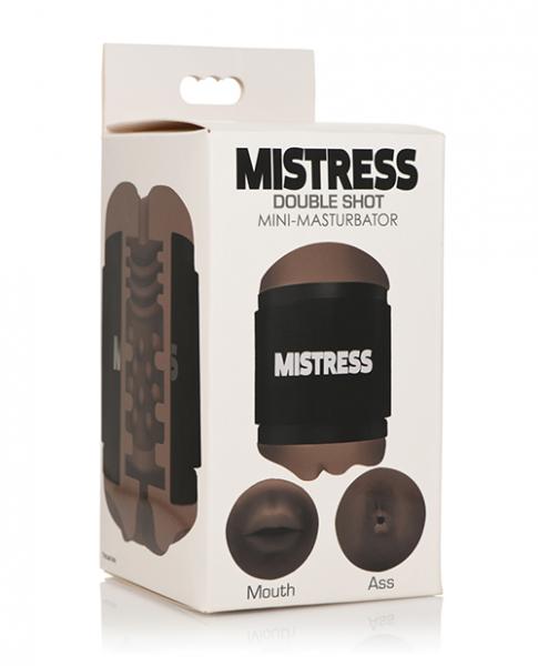 Curve Novelties Mistress Double Shot Mini Masturbator Ass & Mouth - Dark