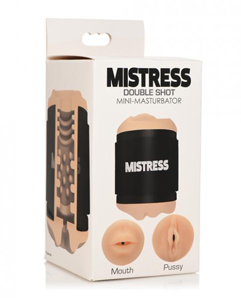 Curve Novelties Mistress Double Shot Mini Masturbator Mouth & Pussy - Light