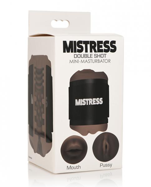 Curve Novelties Mistress Double Shot Mini Masturbator Mouth & Pussy - Dark - Click Image to Close