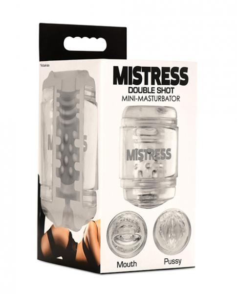 Curve Toys Mistress Double Shot Mini Masturbator Mouth & Pussy - Clear - Click Image to Close