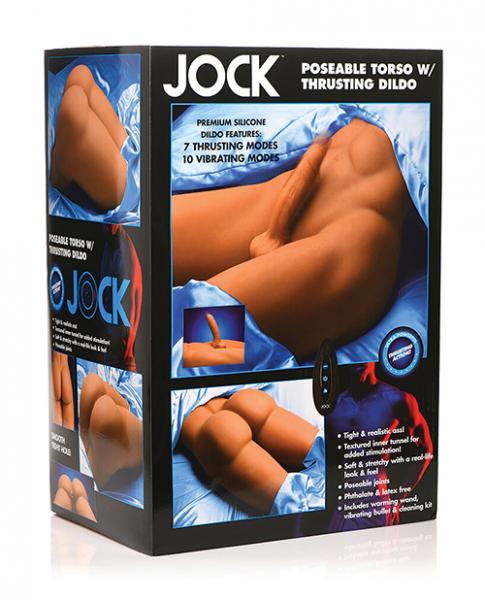 Curve Toys Jock Poseable Torso W/thrusting Dildo - Drop Ship Only