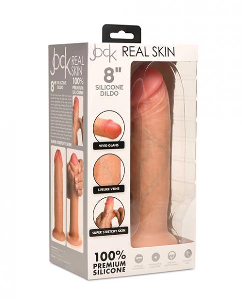 Curve Toys Jock Real Skin Silicone 8" Dildo - Click Image to Close