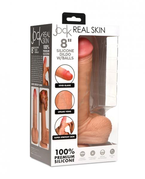 Curve Toys Jock Real Skin Silicone 8" Dildo W/balls