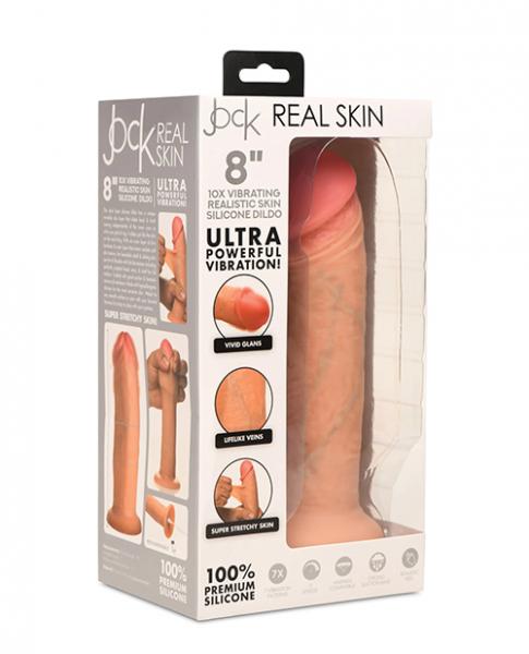 Curve Toys Jock Real Skin Silicone 8" Vibrating Dildo