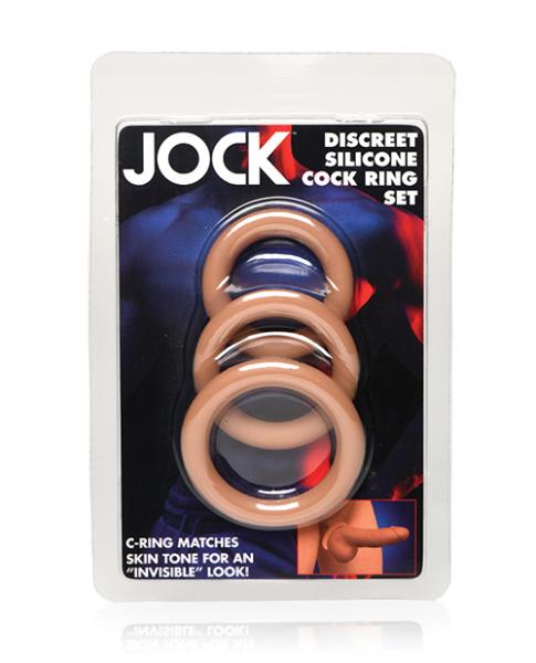 Curve Toys Jock Silicone Cock Ring Set Of 3 - Medium - Click Image to Close