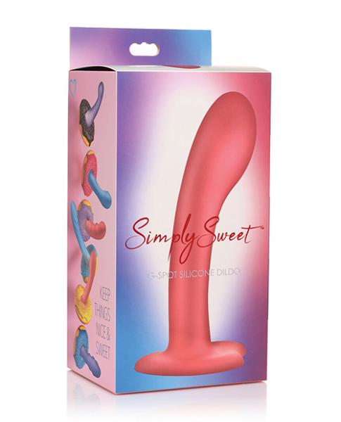 Curve Toys Simply Sweet 7" G Spot Silicone Dildo - Pink