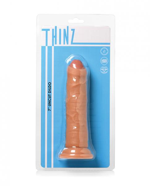 Curve Toys Thinz 7" Uncut Dildo - Light - Click Image to Close