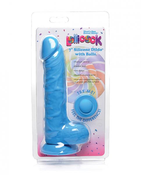 Curve Novelties Lollicock 7" Silicone Dildo W/balls - Berry