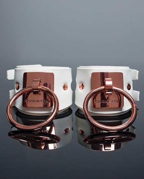 Pleasure Collection Adjustable Handcuffs - White/rose Gold - Click Image to Close