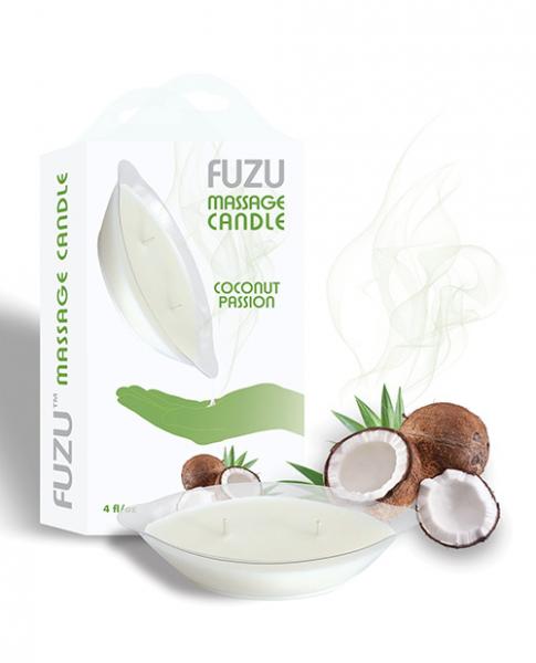 Fuzu Massage Candle Coconut Passion 4oz - Click Image to Close