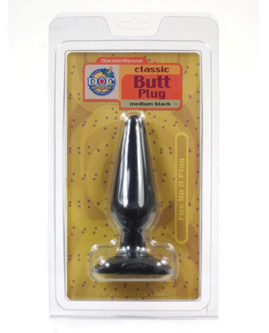 Classic butt plug black, medium