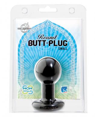 Round butt plug small - black