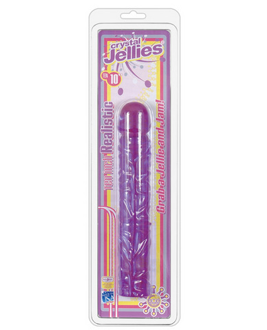 Crystal jellies 10in classic dildo - purple