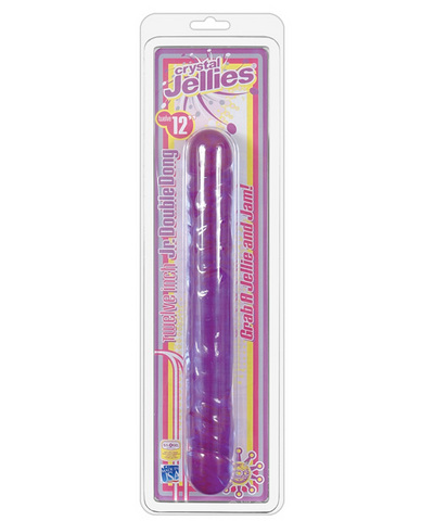 Crystal Jellies 12in jr. Double Dong - Purple - Click Image to Close