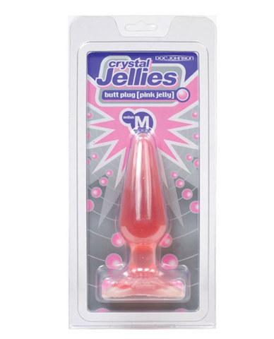 Crystal jellies medium pink butt plug - Click Image to Close