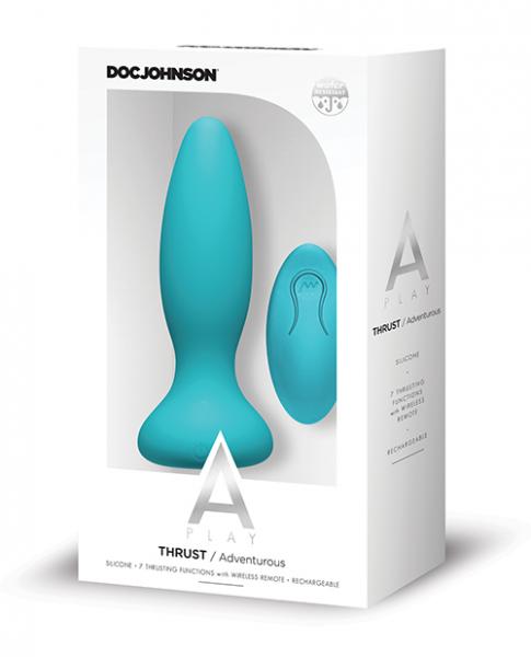 A Play Thrust Adventurous Rechargeable Silicone Anal Plug W/remote - Teal