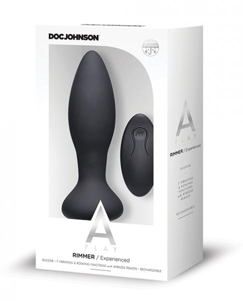 A Play Rimmer Experienced Rechargeable Silicone Anal Plug W/remote - Black