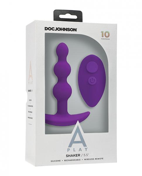 A Play Shaker Rechargeable Silicone Anal Plug W/remote - Purple