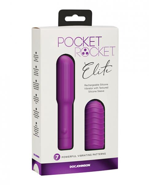 Pocket Rocket Elite Rechargeable W/removable Sleeve - Purple - Click Image to Close