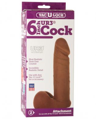 Vac-U-Lock: 6" UR3 Cock - Brown