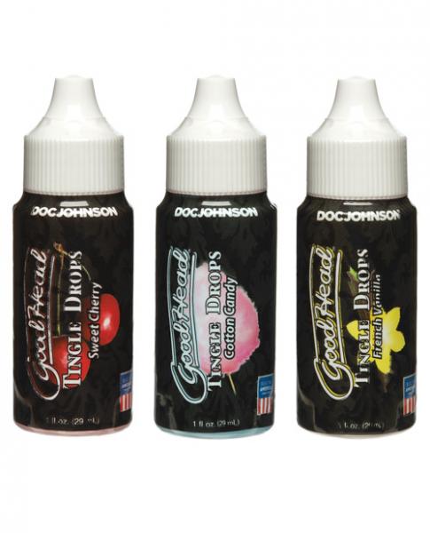 Goodhead Tingle Drops 3 Pack Cherry, Cotton Candy, Vanilla - Click Image to Close