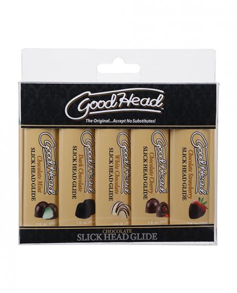 Goodhead Chocolate Slick Head Glide - Asst. Flavors Pack Of 5 - Click Image to Close