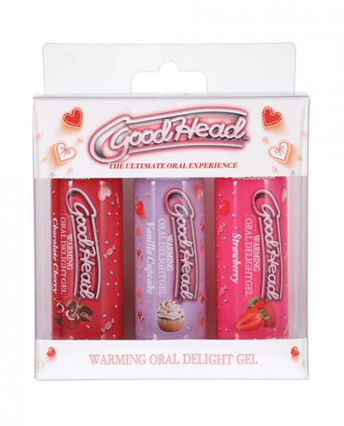 Goodhead Warming Oral Delight Gel Pack - 2 Oz Strawberry/vanilla Cupcake/chocolate Cherry - Click Image to Close