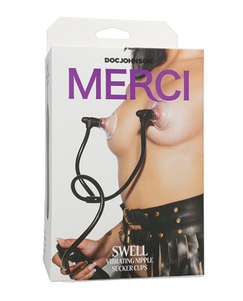 Merci Swell Vibrating Nipple Sucker Cups - Black