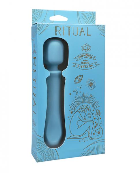 Ritual Euphoria Rechargeable Silicone Wand Vibe - Blue