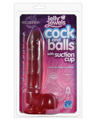 Jelly cock w/suction cup - ruby