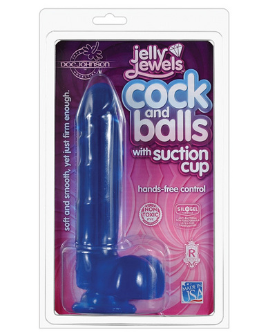 Jelly cock w/suction cup - blue