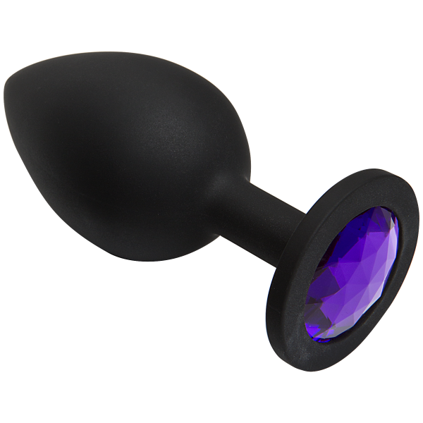 Booty Bling Large Black Plug Purple Stone - Click Image to Close