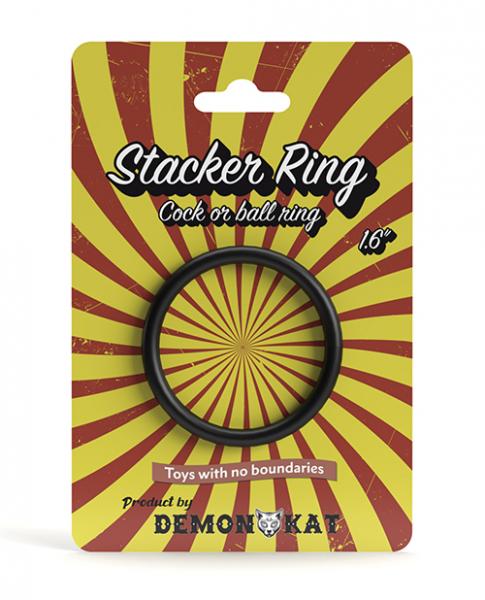 Demon Kat 1.6' Stacker Ring - Black - Click Image to Close